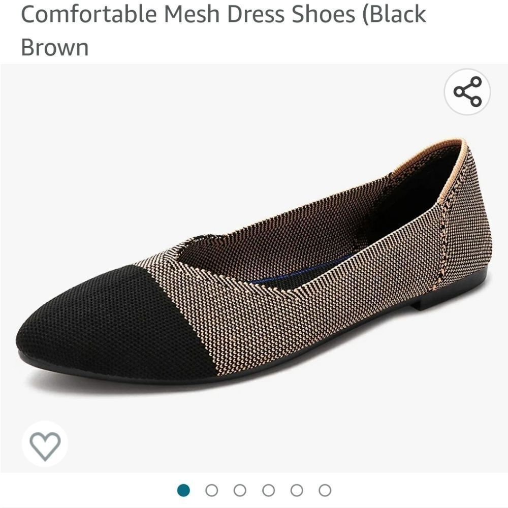 HEAWISH Ballet Flats for Women Pointed Toe Slip On Black Brown Comfortable 41